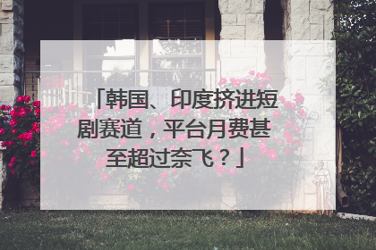 韩国、印度挤进短剧赛道，平台月费甚至超过奈飞？