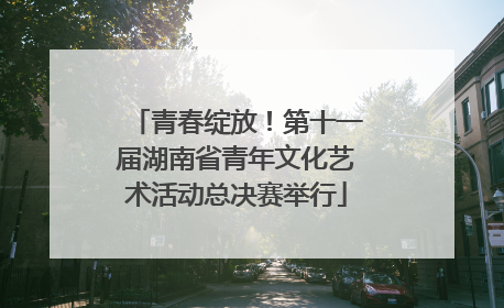 青春绽放！第十一届湖南省青年文化艺术活动总决赛举行