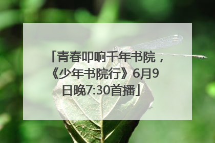 青春叩响千年书院，《少年书院行》6月9日晚7:30首播