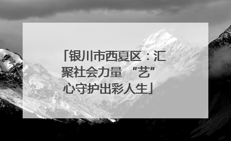 银川市西夏区：汇聚社会力量 “艺”心守护出彩人生