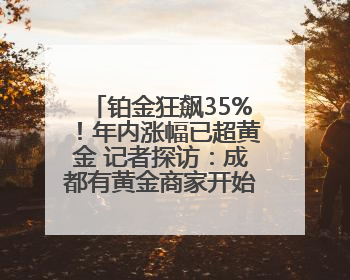 铂金狂飙35%!年内涨幅已超黄金 记者探访:成都有黄金商家开始转战铂金
