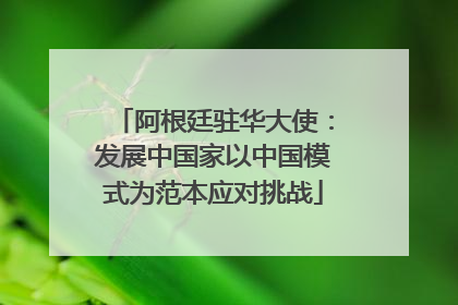 阿根廷驻华大使：发展中国家以中国模式为范本应对挑战