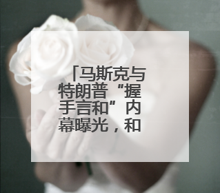 马斯克与特朗普“握手言和”内幕曝光，和万斯有关