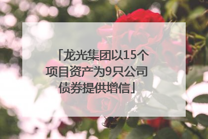 龙光集团以15个项目资产为9只公司债券提供增信