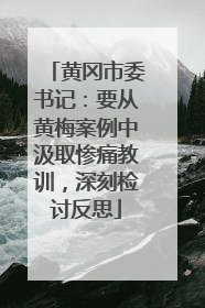 黄冈市委书记：要从黄梅案例中汲取惨痛教训，深刻检讨反思