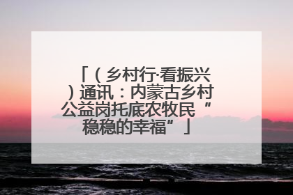 （乡村行·看振兴）通讯：内蒙古乡村公益岗托底农牧民“稳稳的幸福”