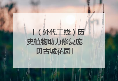 （外代二线）历史植物助力修复庞贝古城花园