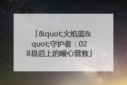 "火焰蓝"守护者：028县道上的暖心营救