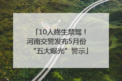 10人终生禁驾！河南交警发布5月份“五大曝光”警示