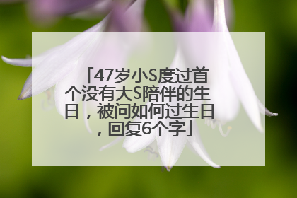 47岁小S度过首个没有大S陪伴的生日，被问如何过生日，回复6个字